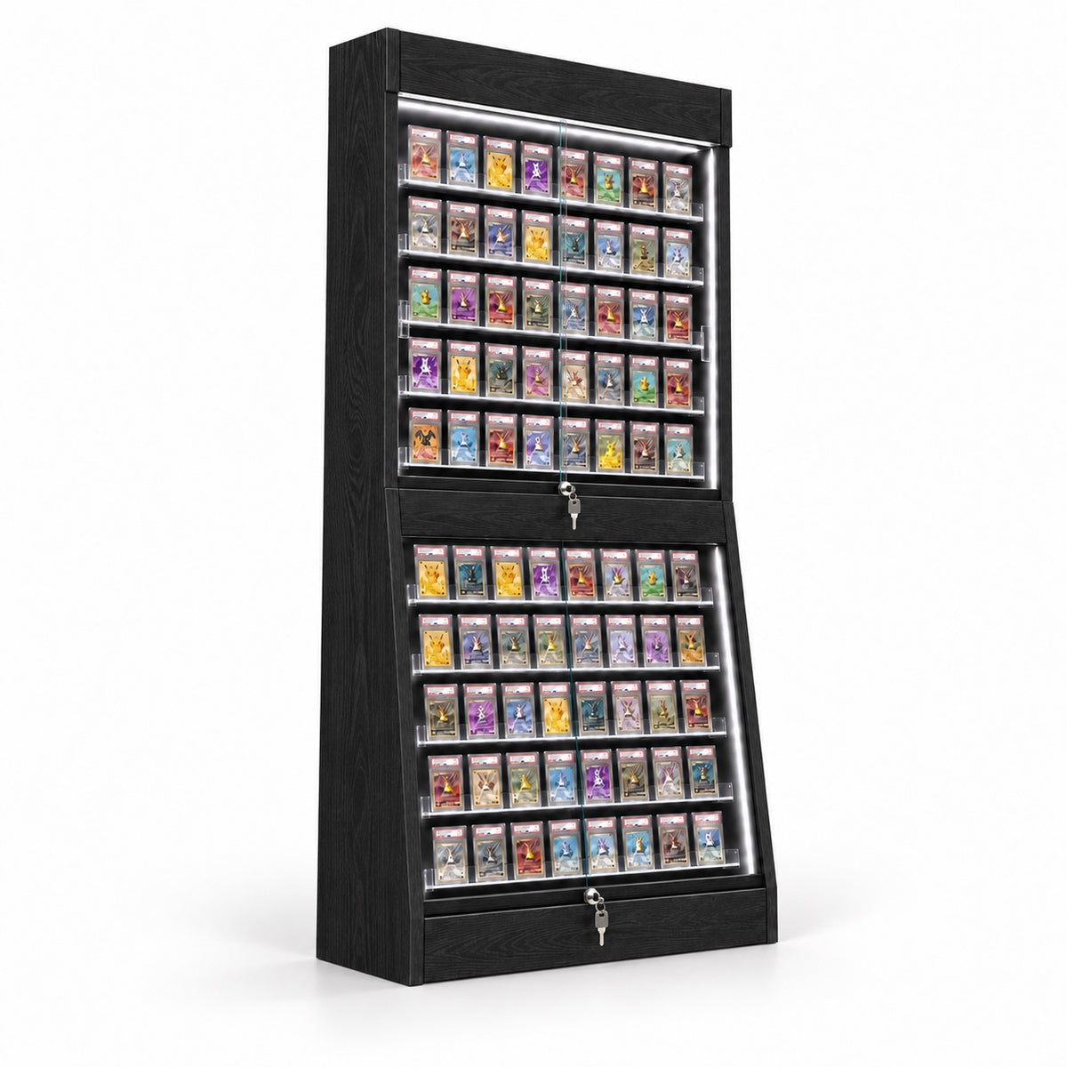 H007 Deluxe Single-Side Trading Card Display Case alternate left-facing angled view