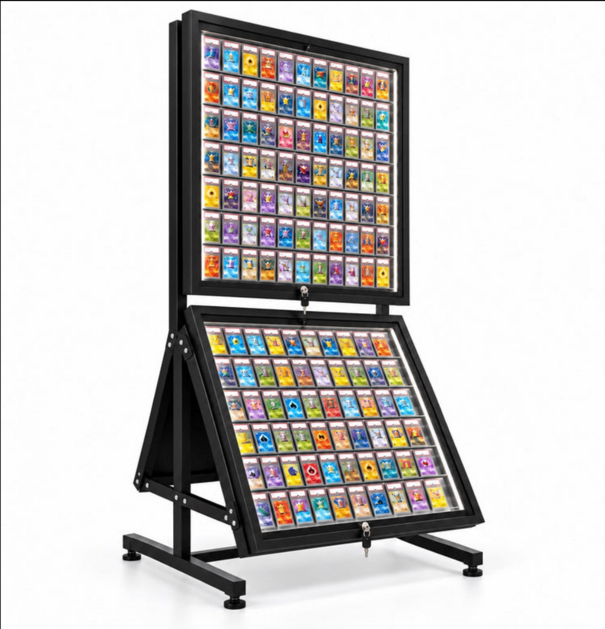 Black Metal Double-Sided Adjustable Trading Card Display