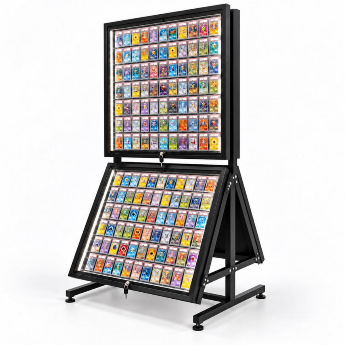Black Metal Double-Sided Adjustable Trading Card Display
