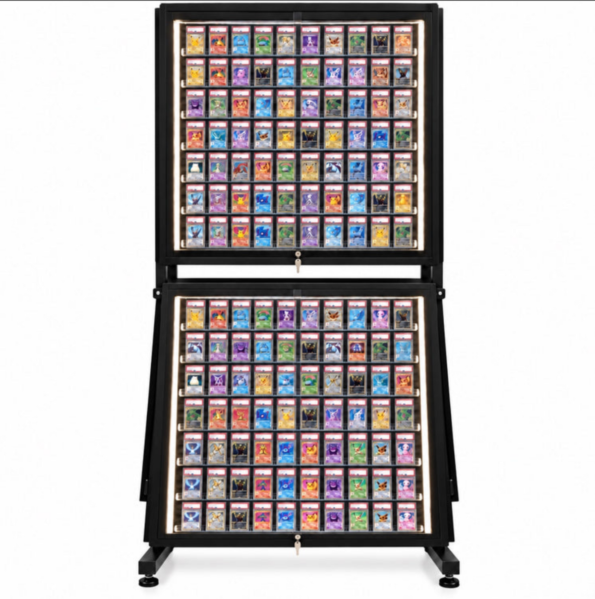 Black Metal Double-Sided Adjustable Trading Card Display