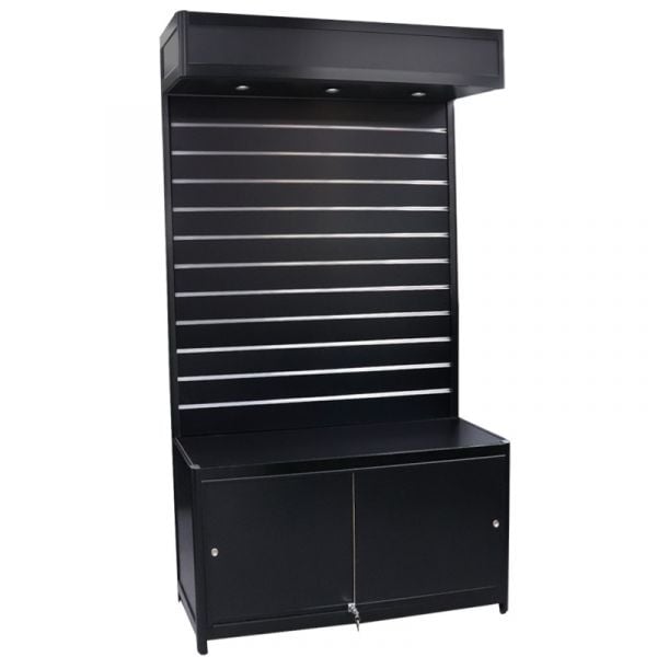 LED Slatwall Display with Storage