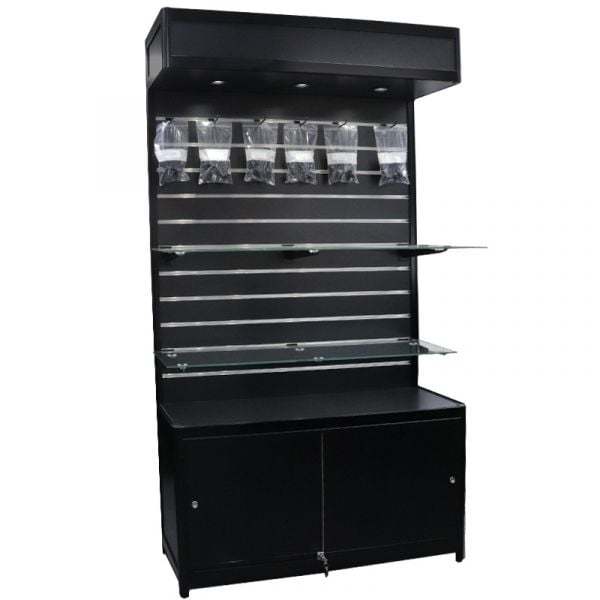 LED Slatwall Display with Storage