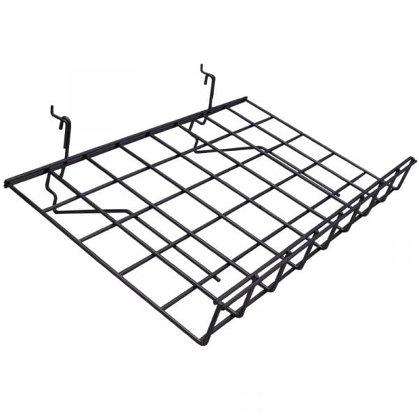 Black 24" x 15" slanted wire shelf