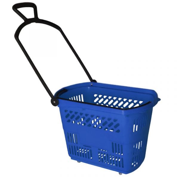 Shopping Basket on Wheels with Pull Handle