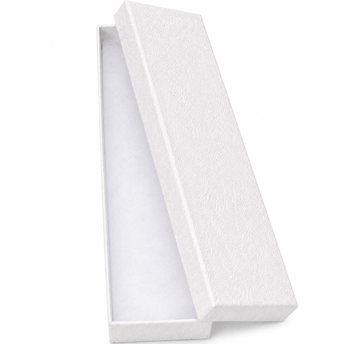 White Swirl Elongated Jewelry Box