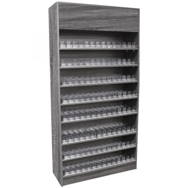 Full Wallcase Display Cabinet with Acrylic Push-Back Cigarette Dispenser