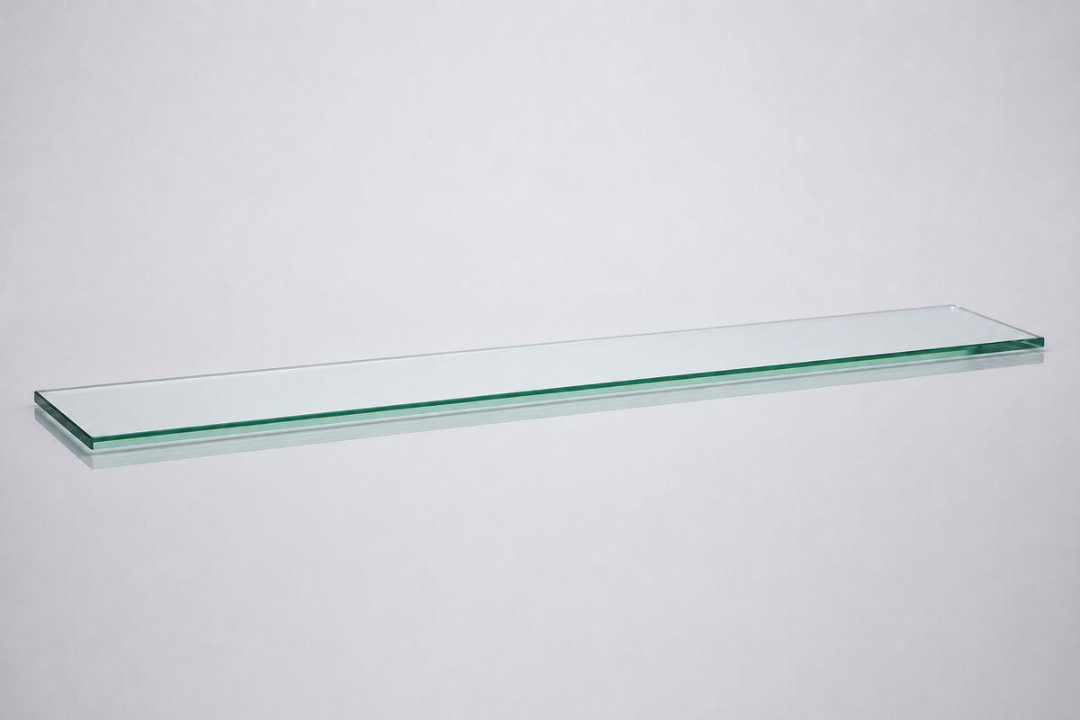 Clear tempered glass shelf — 8 × 36 in