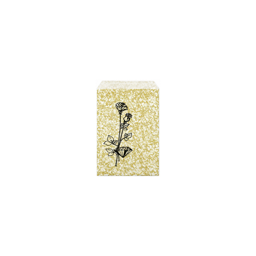 Goldtone Flower Paper Gift Bag, 4 x 6