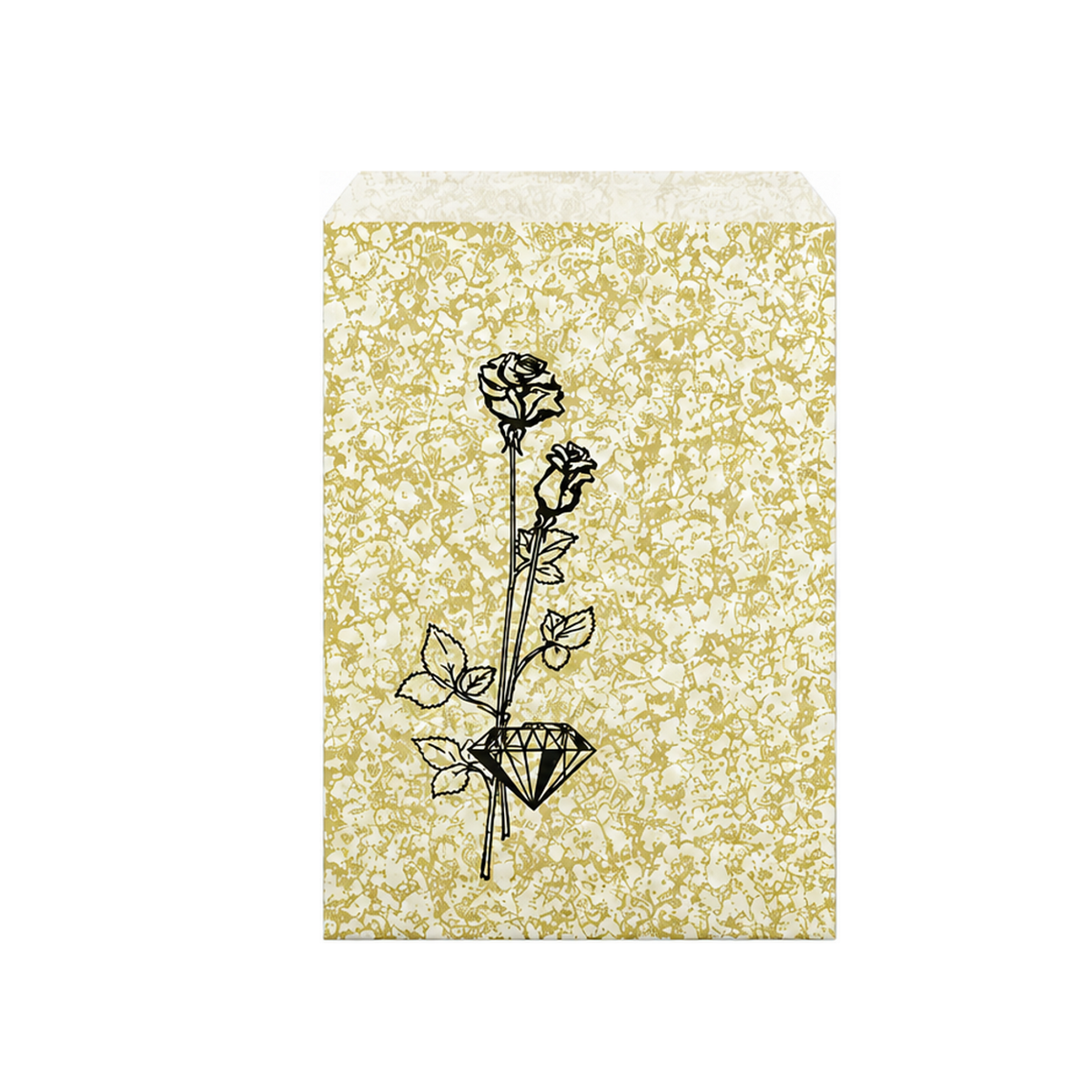 Goldtone Flower Jewelry Bag – 6 x 9 inch (Kraft footprint)