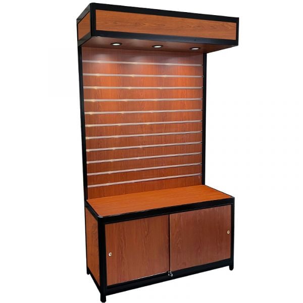 LED Slatwall Display with Storage