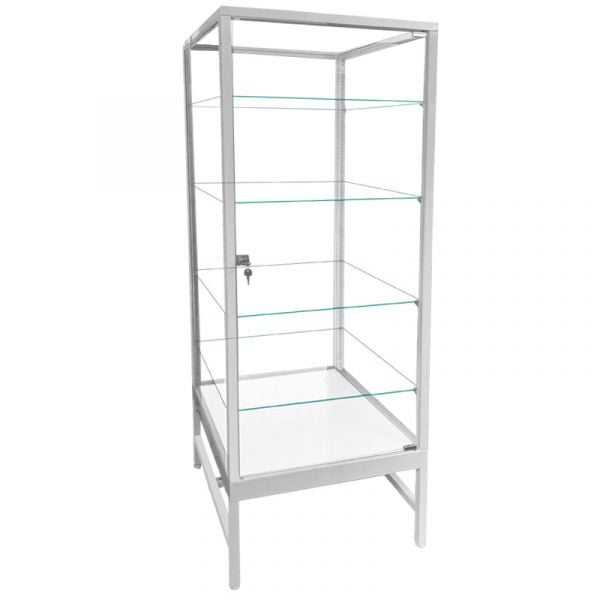 Luxury Retail Locking Glass Tower w/ LED Lights
