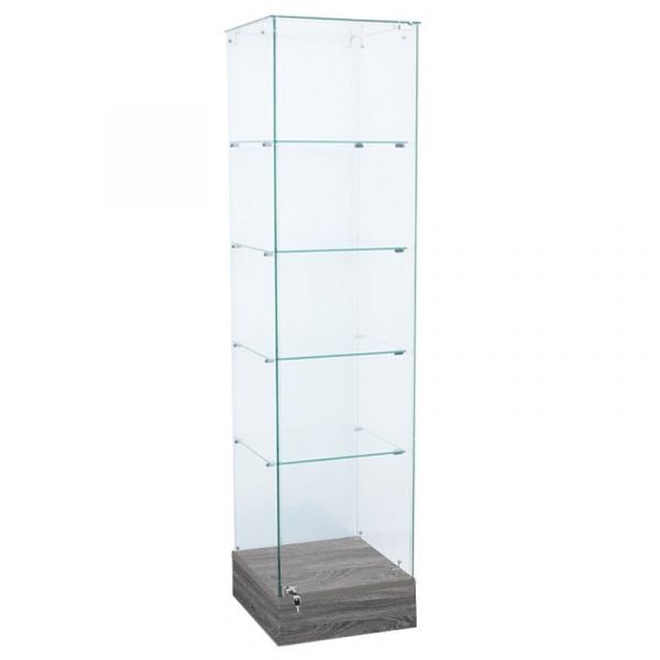 Full Frameless Retail Glass Tower Case