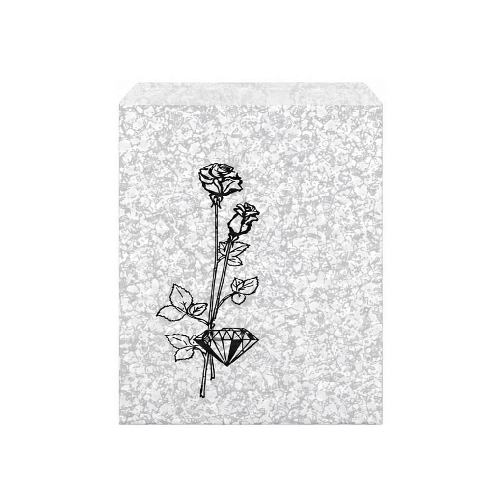 Silvertone Flower Paper Gift Bag, 8½ x 11