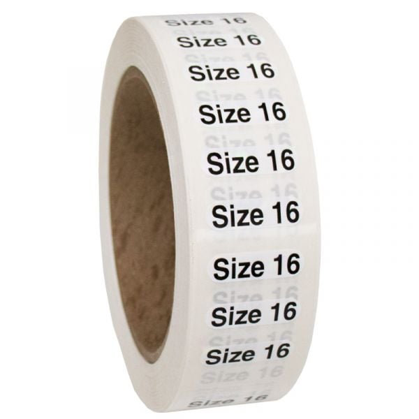 Size 16 labels