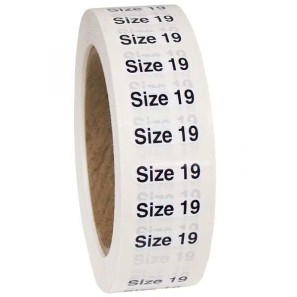 Size 19 labels
