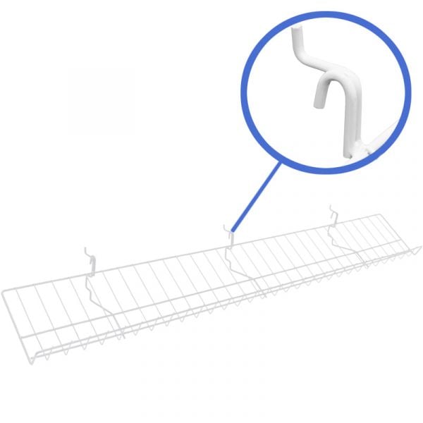White 8" x 46" candy wire shelf