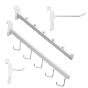 Slatwall Hooks & Waterfalls-White