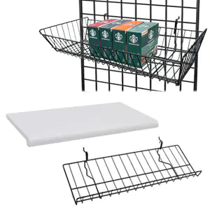 Gridwall Shelves, Brackets & Baskets