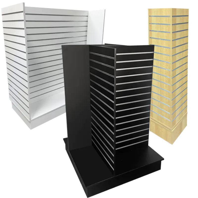 Slatwall Island Merchandisers with Aluminum Inserts
