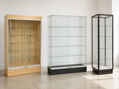 Maple WC4M, black SAGW4B wallcase, and SGCT2072-B tower arranged in a white showroom