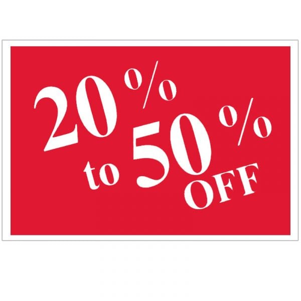 20% to 50% Off