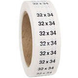 Size 32x34 labels