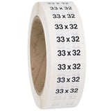 Size 33x32 labels