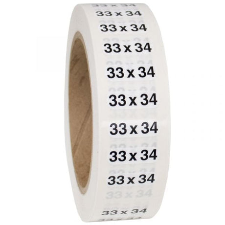 Size 33x34 labels