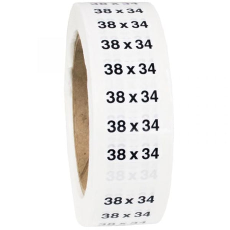 Size 38x34 labels
