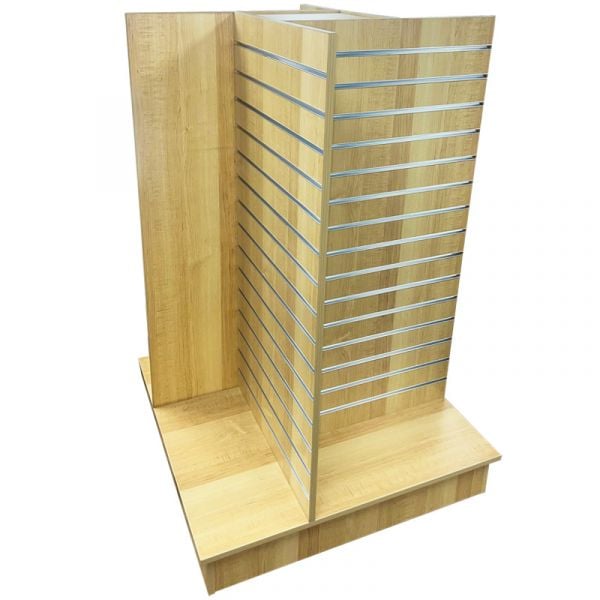 Slatwall 4-Way Display With Aluminum Inserts