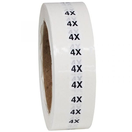 Size 4X labels