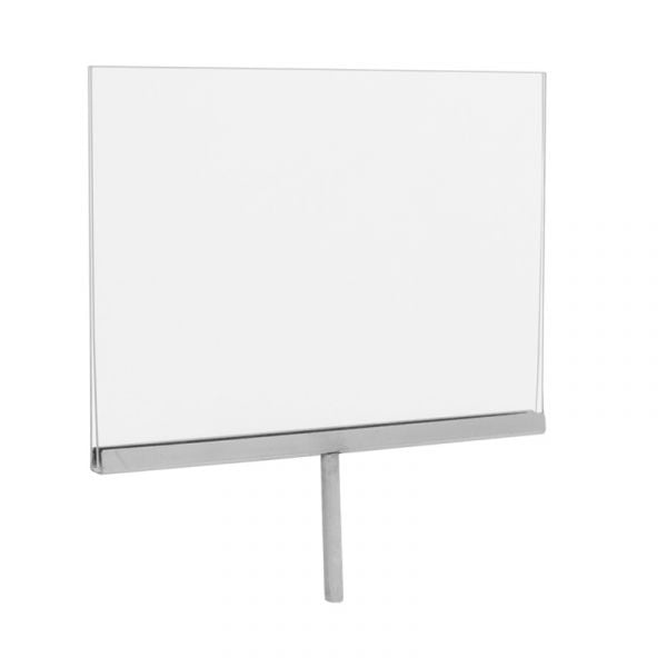 Horizontal Plexi Cardholder with 3/8-in Swedge Stem