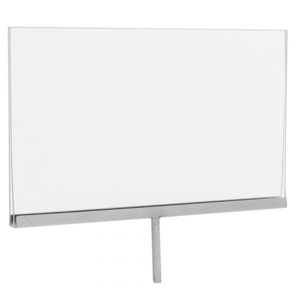 Horizontal Plexi Cardholder with 3/8-in Swedge Stem