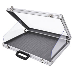 AL819 Glass Top Aluminum Case 34 x 22 angle view