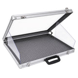 AL819 Glass Top Aluminum Case 34 x 22 opposite angle view