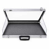 AL819 Glass Top Aluminum Case 34 x 22 front view