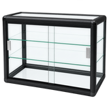 F-1301B primary view - black horizontal tempered glass counter case