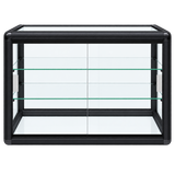 F-1301B second view - black horizontal tempered glass counter case