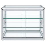 F-1301S front view - silver aluminum tempered glass counter case
