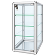 F-1302S right angle - 14 x 12 x 27 H silver tempered glass counter case