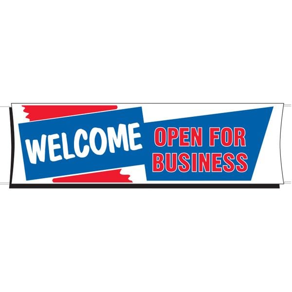 3 x 10 Welcome - Open For Business Banner