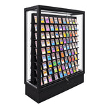 H019 Premium Double-Sided Metal Trading Card Display Case alternate angled view sized for WIP theme