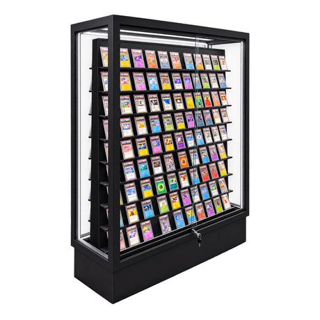 H019 Premium Double-Sided Metal Trading Card Display Case alternate angled view sized for WIP theme