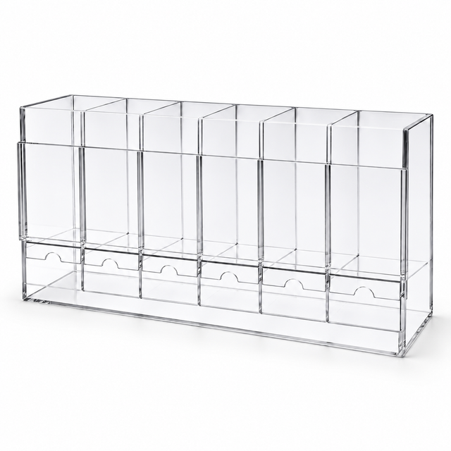 H026 Acrylic Booster Pack Holder 6 Slot Display clear acrylic organizer high resolution WIP primary image