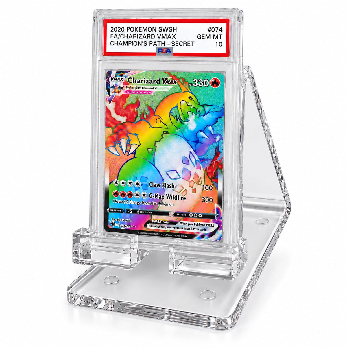 MB Single Graded Trading Card Holder clear acrylic display stand with graded card updated primary image