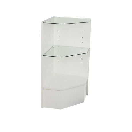 Pentagon Retail Corner Case — White with White Trim — main view
