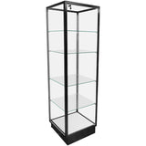 Extra Vision Retail Glass Tower Display — Black — main view