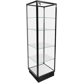 Extra Vision Retail Glass Tower Display — Black — main view