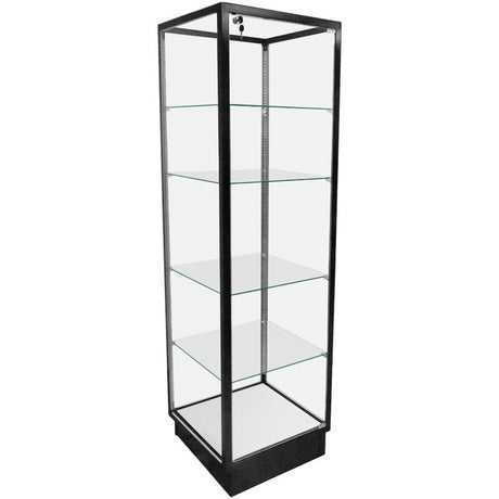 Extra Vision Retail Glass Tower Display — Black — main view