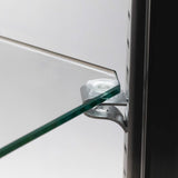 Extra Vision Retail Glass Tower Display — Black — glass rest detail